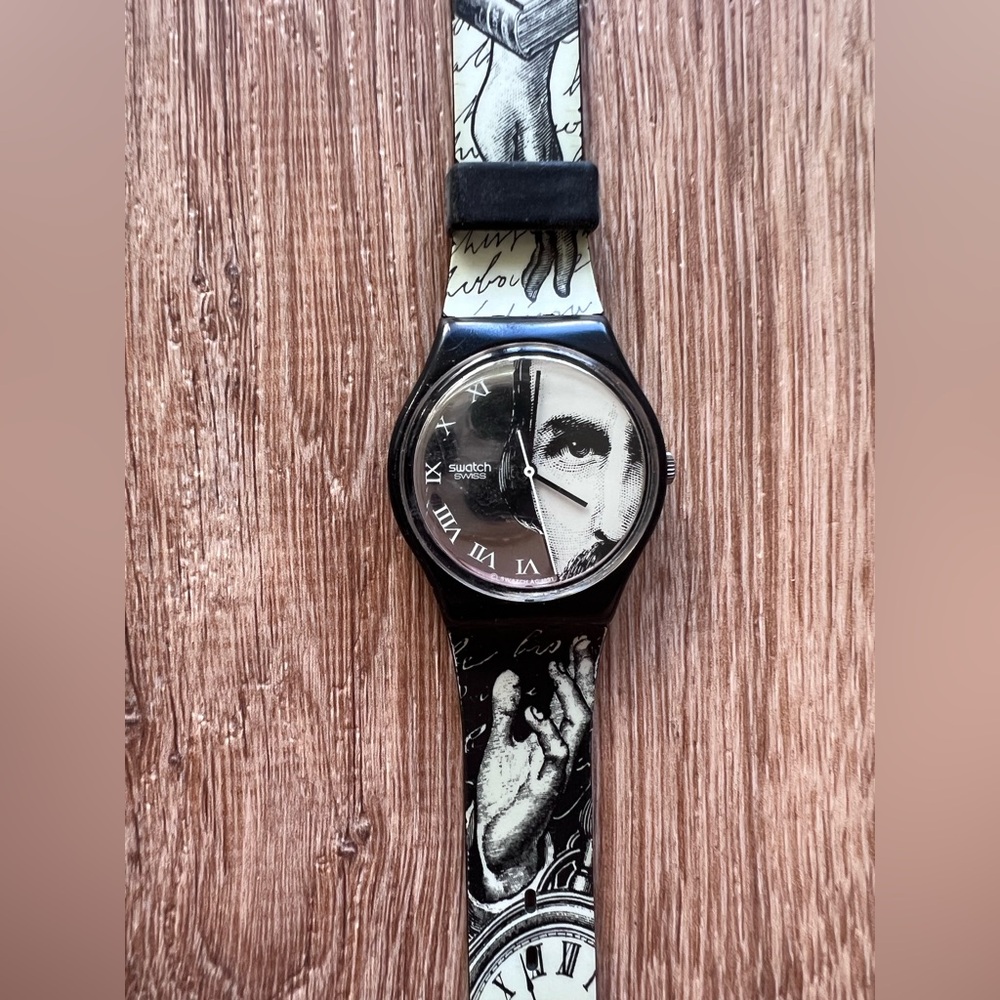 vintage Swatch Gent GLANCE GB149 watch, designed by Piero Fornasetti in 1992